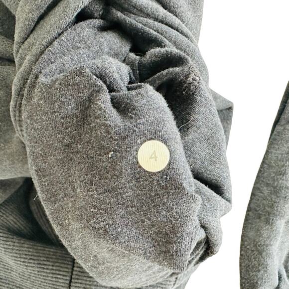 Lululemon Stress Less Hoodie Size 4 Heathered Navy Blue Funnel Neck Sweatshirt - Picture 3 of 5